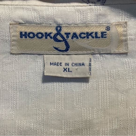 Hook And Tackle Cream with Black & Grey Fish Graphics Shirt - Picture 7 of 16